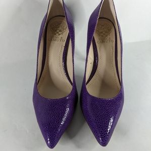 Vince Camuto Purple Textured Leather Stilleto Heels  - 6.5 Women's